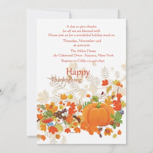 Festive Thanks Thanksgiving Invitation