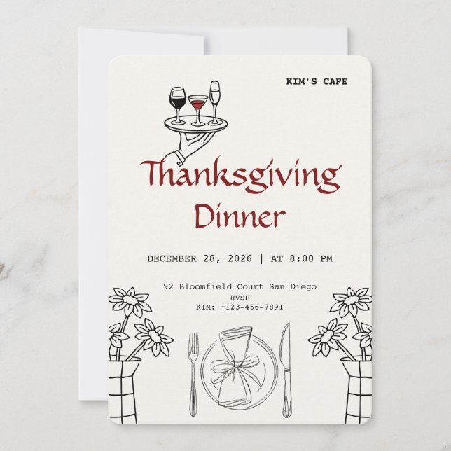 Festive Thanksgiving | Cozy Party Invitation (Front)