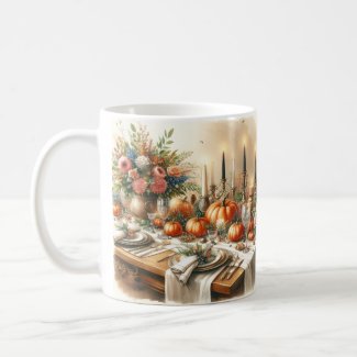 Festive Thanksgiving Holiday Dinner Mug