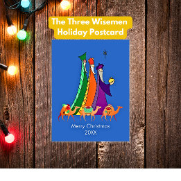 Festive Three Wisemen Star Merry Christmas Card
