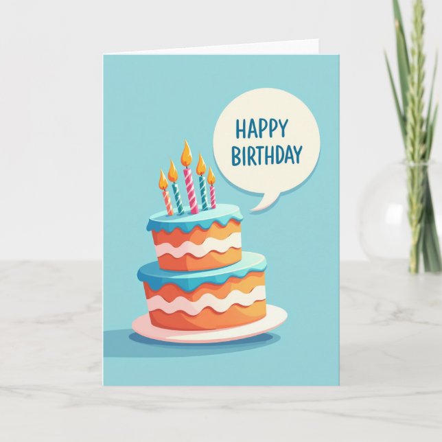 Festive Tiered Cake Card (Front)