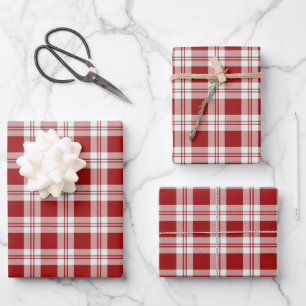 festive tiled Christmas burlap plaid party  Wrapping Paper Sheets