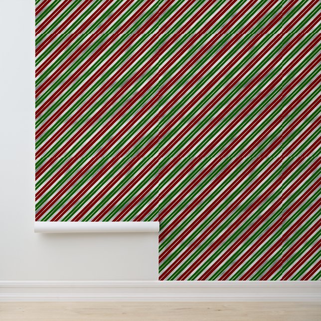 Festive tiled Christmas stripes pattern  Wallpaper (Application)