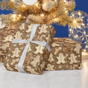 Festive tiled gingerbread Holiday Wrapping Paper
