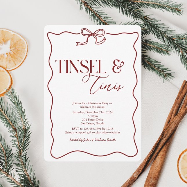 Festive Tinsel and Tini's Christmas Party  Invitation (Creator Uploaded)