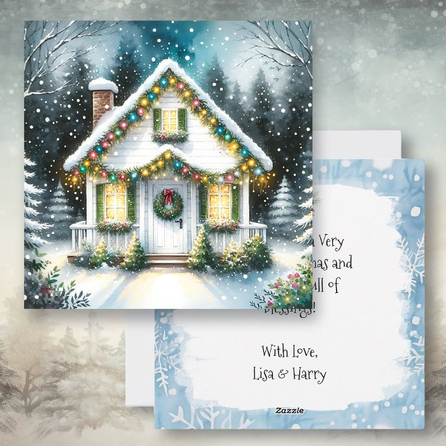 Festive Tiny Home Christmas Holiday Card (Creator Uploaded)