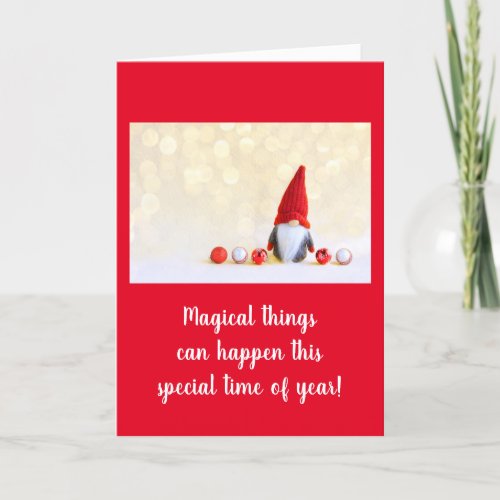 Festive Tomte Gnome Christmas Holiday Card