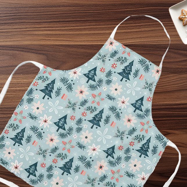 Festive Tree and Flower Design Apron (Creator Uploaded)