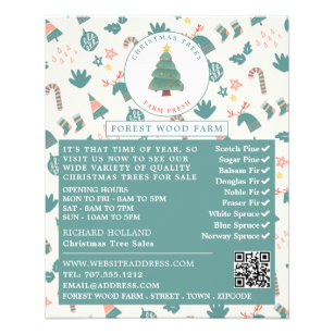 Festive Tree & Background, Christmas Tree Sales Flyer