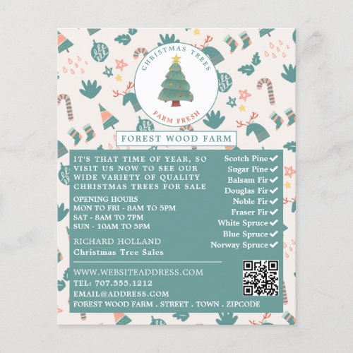 Festive Tree  Background Christmas Tree Sales Flyer