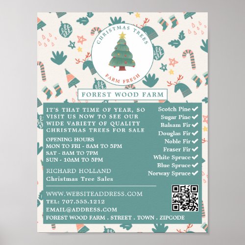 Festive Tree  Background Christmas Tree Sales Poster