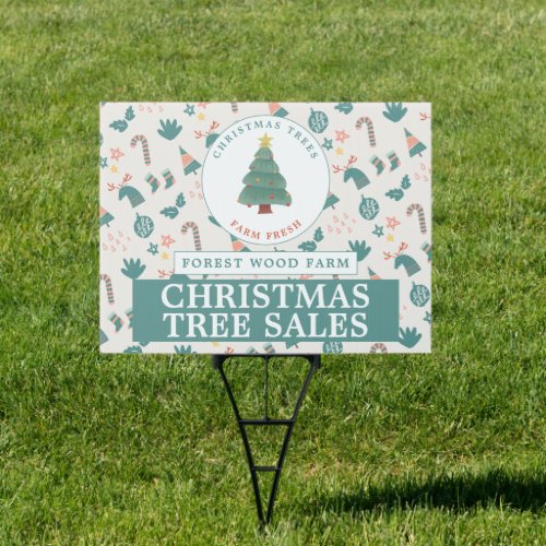 Festive Tree Christmas Tree Sales Yard Sign