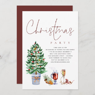 Festive Tree Drinks Script Christmas Party Invitation