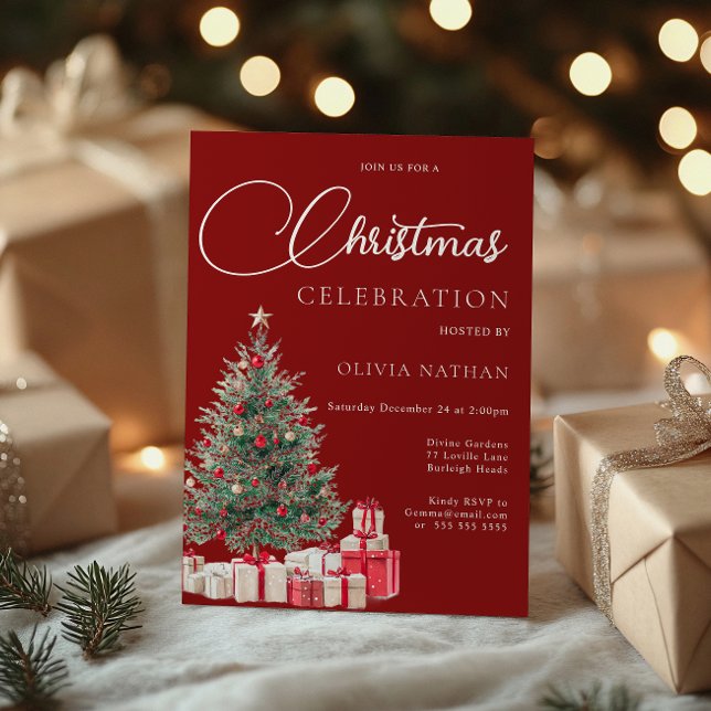 Festive Tree Family or Corporate Christmas Party Invitation (Creator Uploaded)