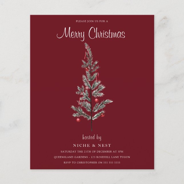 Festive Tree Holiday Christmas Party Invitation (Front)