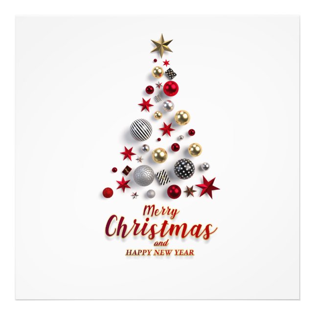 “Festive Tree in Snow”  Photo Print (Front)