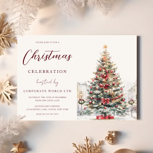 Festive Tree Office Corporate Christmas Party Invitation