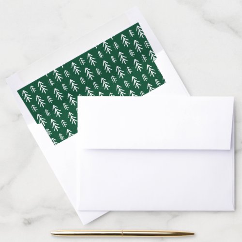 Festive Trees  5x7 Green Envelope Liner