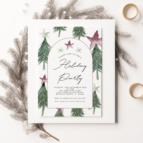 Festive Trees Arch Holiday Party Office Party Invitation