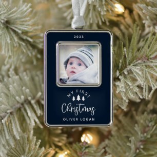 Festive Trees First Christmas Photo Ornament