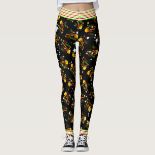 Festive Trini Christmas with Maracas and Cuatro Leggings