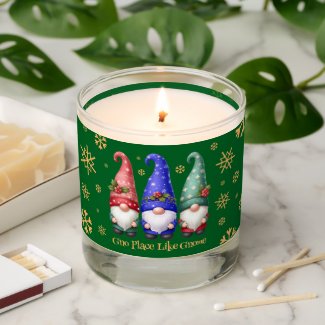 Festive Trio of Christmas Gnomes with Snowflakes
