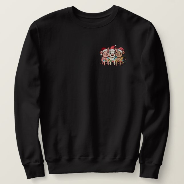 Festive Trio of Christmas Piglets Sweatshirt (Design Front)
