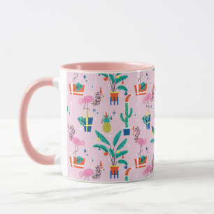 Festive Tropical Christmas Pattern Mug