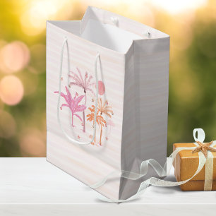 Festive Tropical Palm Tree Christmas Medium Gift Bag