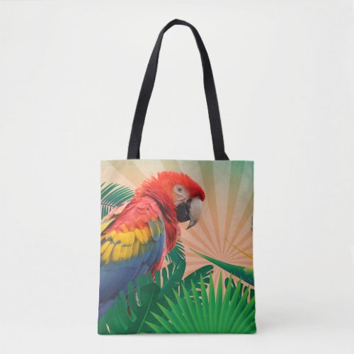 Festive Tropical Parrot Photography Print Tote Bag