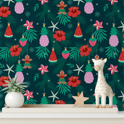 Festive Tropical Summer Christmas Decorations  Wallpaper