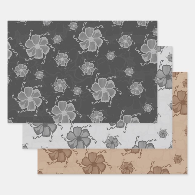 Festive Tropics Floral Gift Wrap BGB (Set)