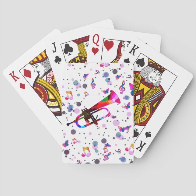 Festive Trumpet Poker Cards (Back)