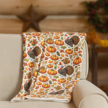 Festive Turkey and Pumpkin Autumn Decor