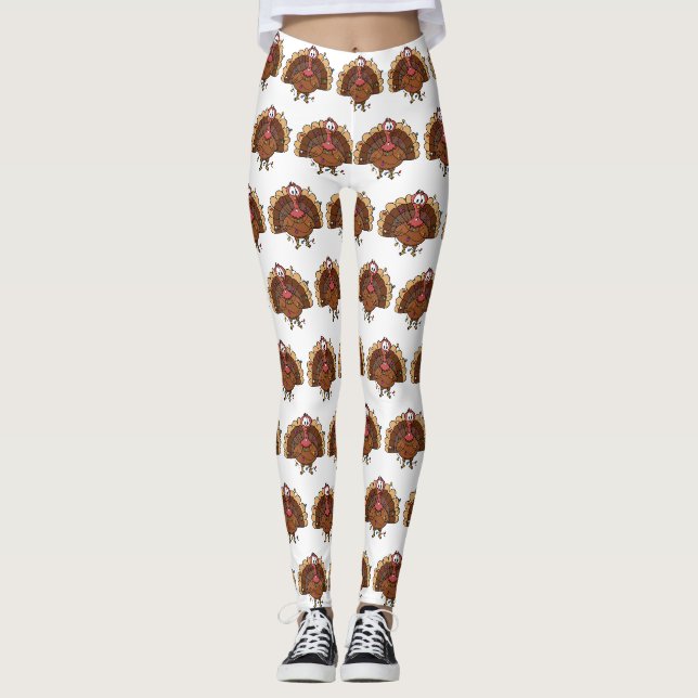 Festive Turkey with String Lights Leggings (Front)