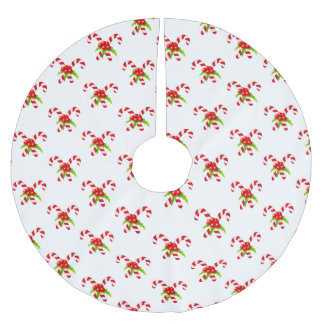 Festive Twin Candy Canes Holiday Brushed Polyester Tree Skirt