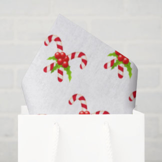 Festive Twin Candy Canes Holiday Tissue Paper