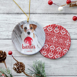 Festive Type Pet Photo Ceramic Ornament