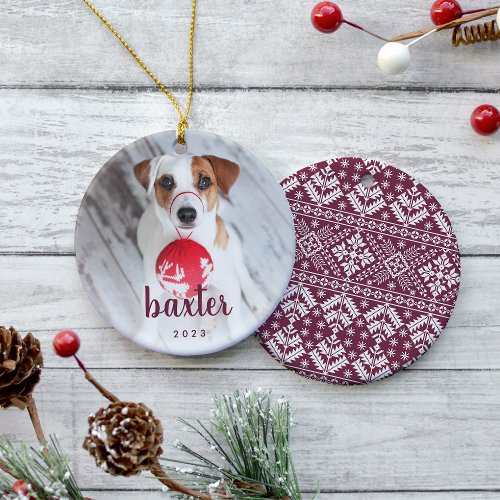 Festive Type  Pet Photo Ceramic Ornament