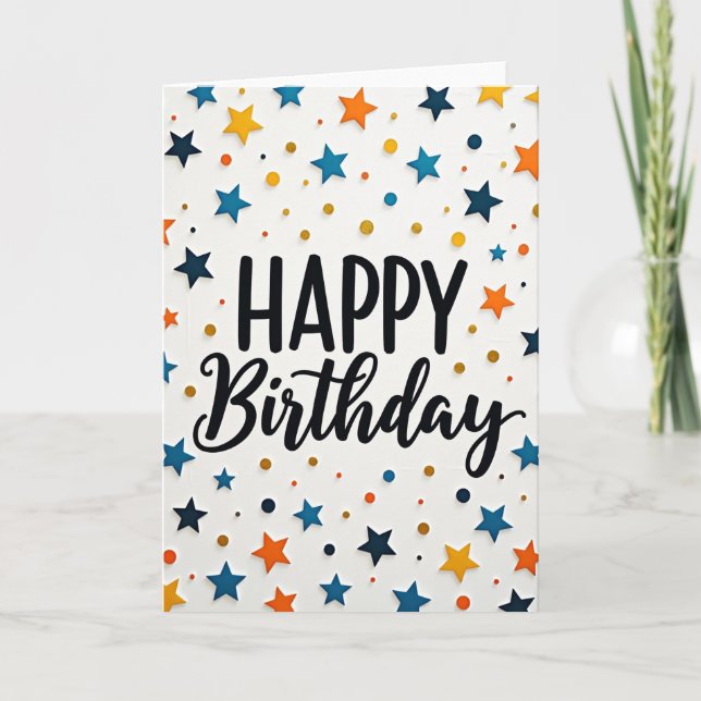 Festive Typography Birthday Card (Front)