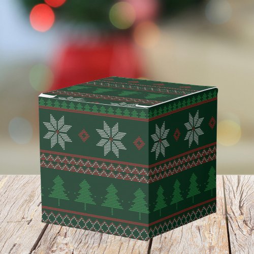 Festive Ugly Christmas Sweater Retro Holiday Party Favor Boxes