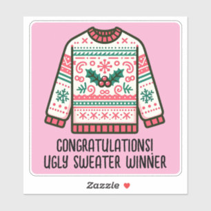 Festive Ugly Christmas Sweater Winner Contest Game Sticker