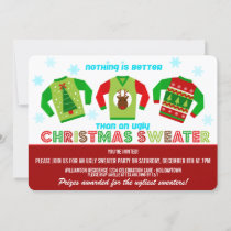 Festive Ugly Christmas Sweaters Party Invitation