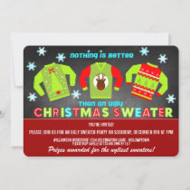 Festive Ugly Christmas Sweaters Party Invitation