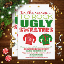 Festive Ugly Christmas Sweaters Party Invitation