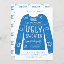 Festive Ugly Sweater Hanukkah Party Invitations