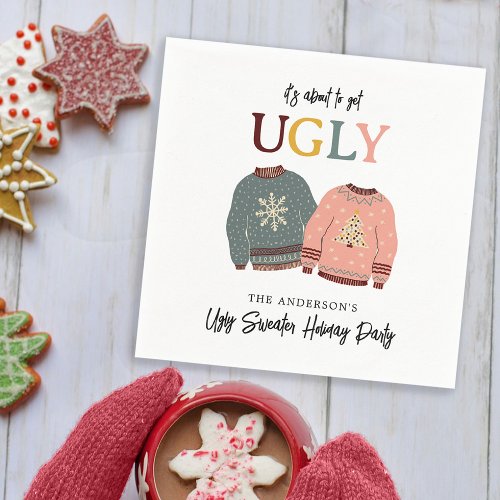 Festive Ugly Sweater Holiday Party Christmas Napkins
