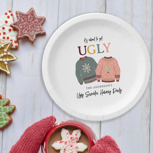 Festive Ugly Sweater Holiday Party Christmas Paper Plates