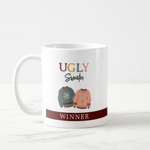 Festive Ugly Sweater Holiday Party Winner Coffee Mug