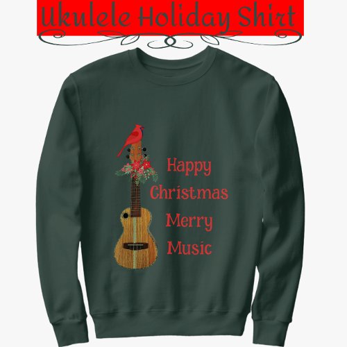 Festive Ukulele Happy Christmas Merry Music Sweats Sweatshirt